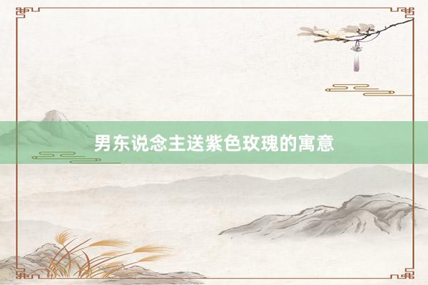 男东说念主送紫色玫瑰的寓意