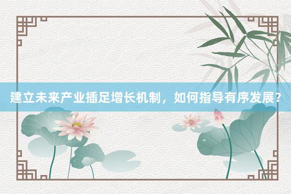 建立未来产业插足增长机制，如何指导有序发展？