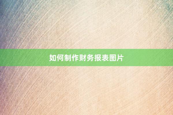 如何制作财务报表图片